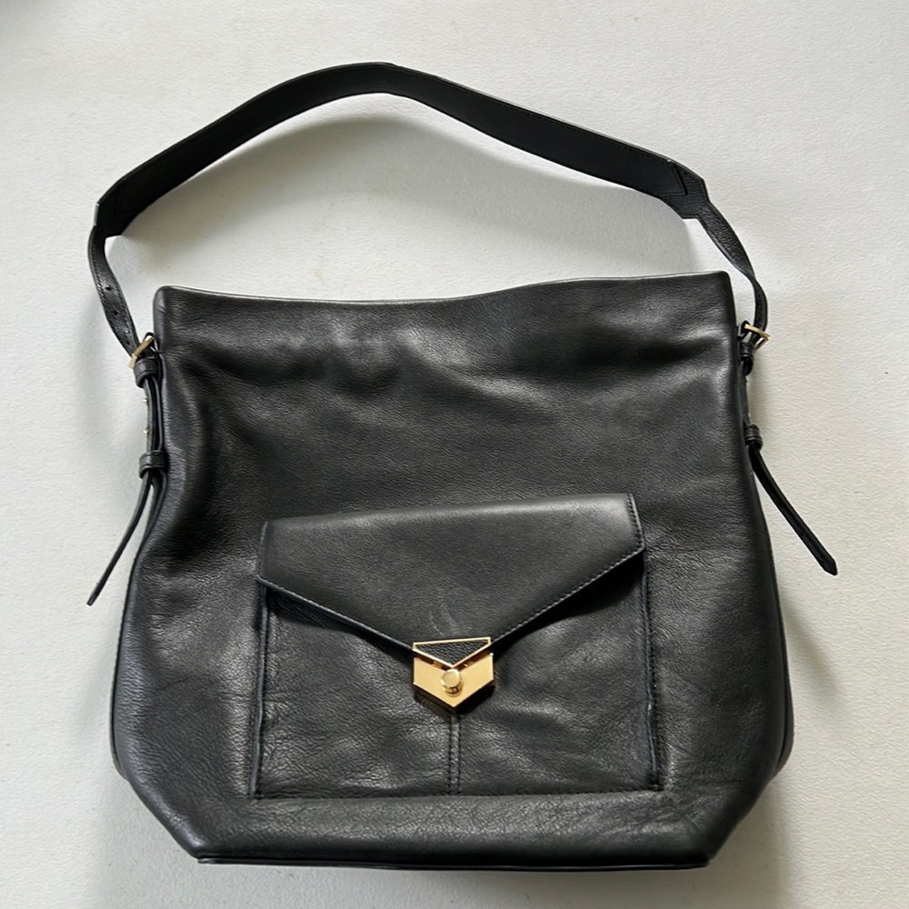 Stella&Dot COVET leather bucket bag, black
